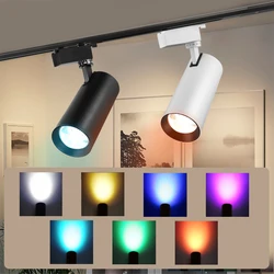 Disco LED Track Light DJ Party Fixture Ceiling Spot Lamp Mood Stage RGB Track Spot DMX Decor Home Rail Lighting 7 Colors Lamp