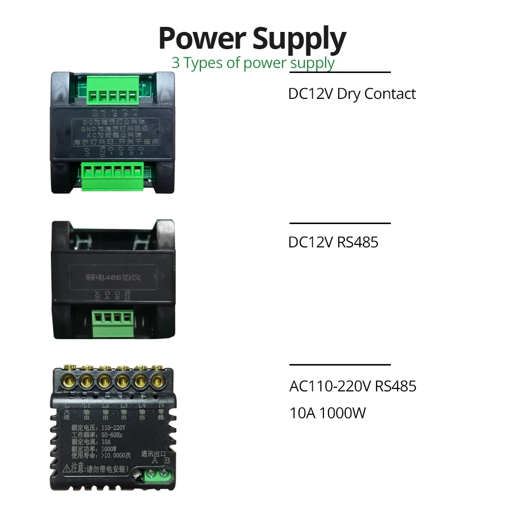 1 2 3 4 Gang 2 Way Switch With LED Indicator Wallpad Wall Light Push Button AC110~220V DC12V Dry Contact RS485 Black PC Panel