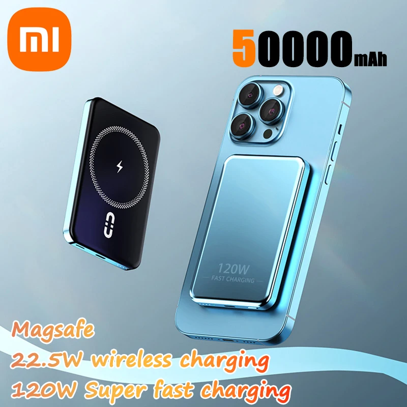 Xiaomi 50000mah Power Bank Magsafe Mobile Power Bezprzewodowy Power Bank Bezprzewodowe ładowanie magnetyczne Odpowiednie dla iPhone Samsung