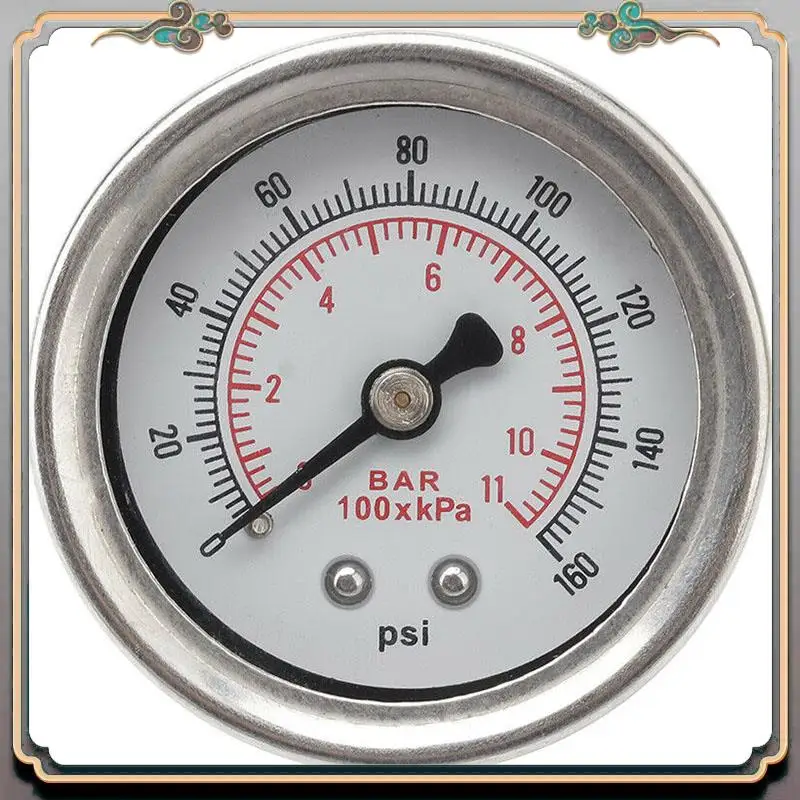 

Надежный регулируемый манометр 0-160 фунтов на квадратный дюйм, манометр, хромированный, серебристый, универсальный