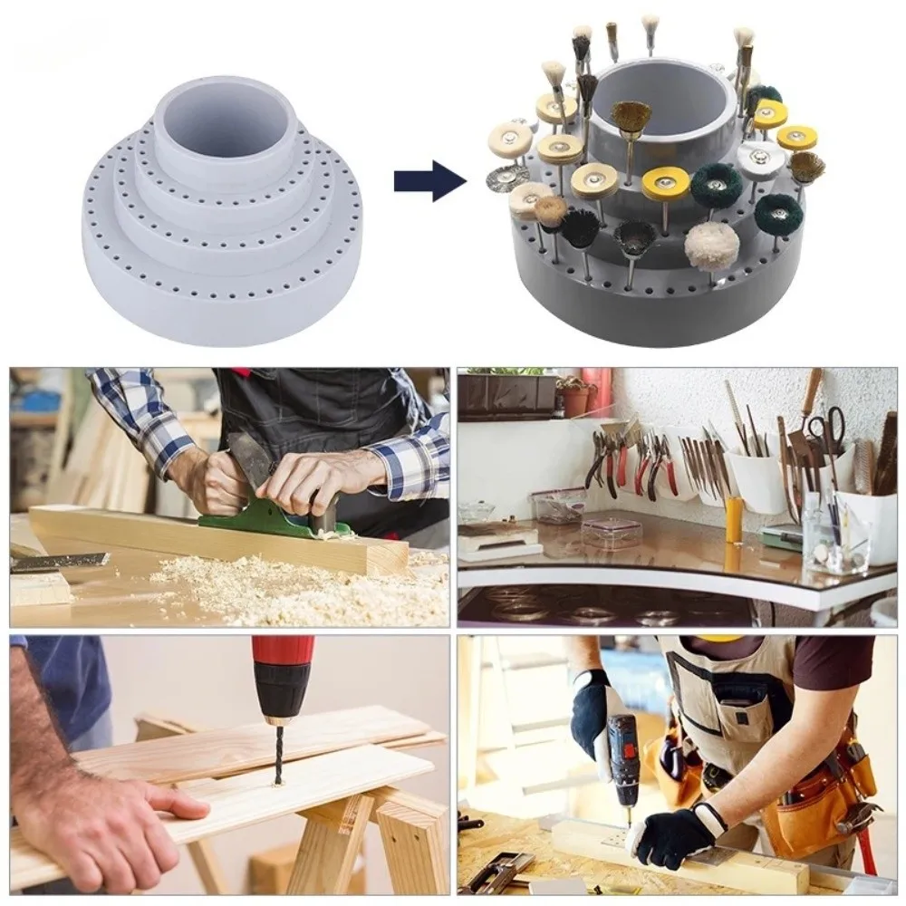 Portable Drill Bit Storage Case Round Shape Durable Grinding Tool Organizer 360° Rotation Drill Box Tool Organization