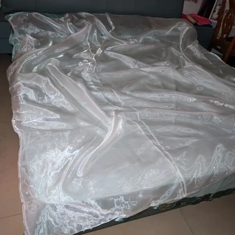 

2x2.3m Glossy Liquid Water Gauze Organza Cover with Zipper Bedspread Home Bedding Ice Cool Bedspread (only Duvet Cover)