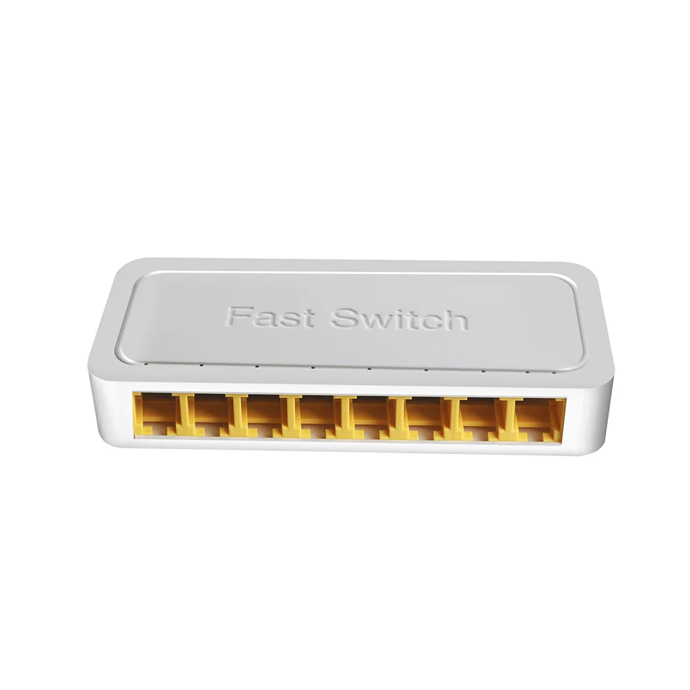 Factory Direct 8 Poort Mini 10/100Mbps Unmanaged Ethernet Switch Iron Behuizing Soho Switch