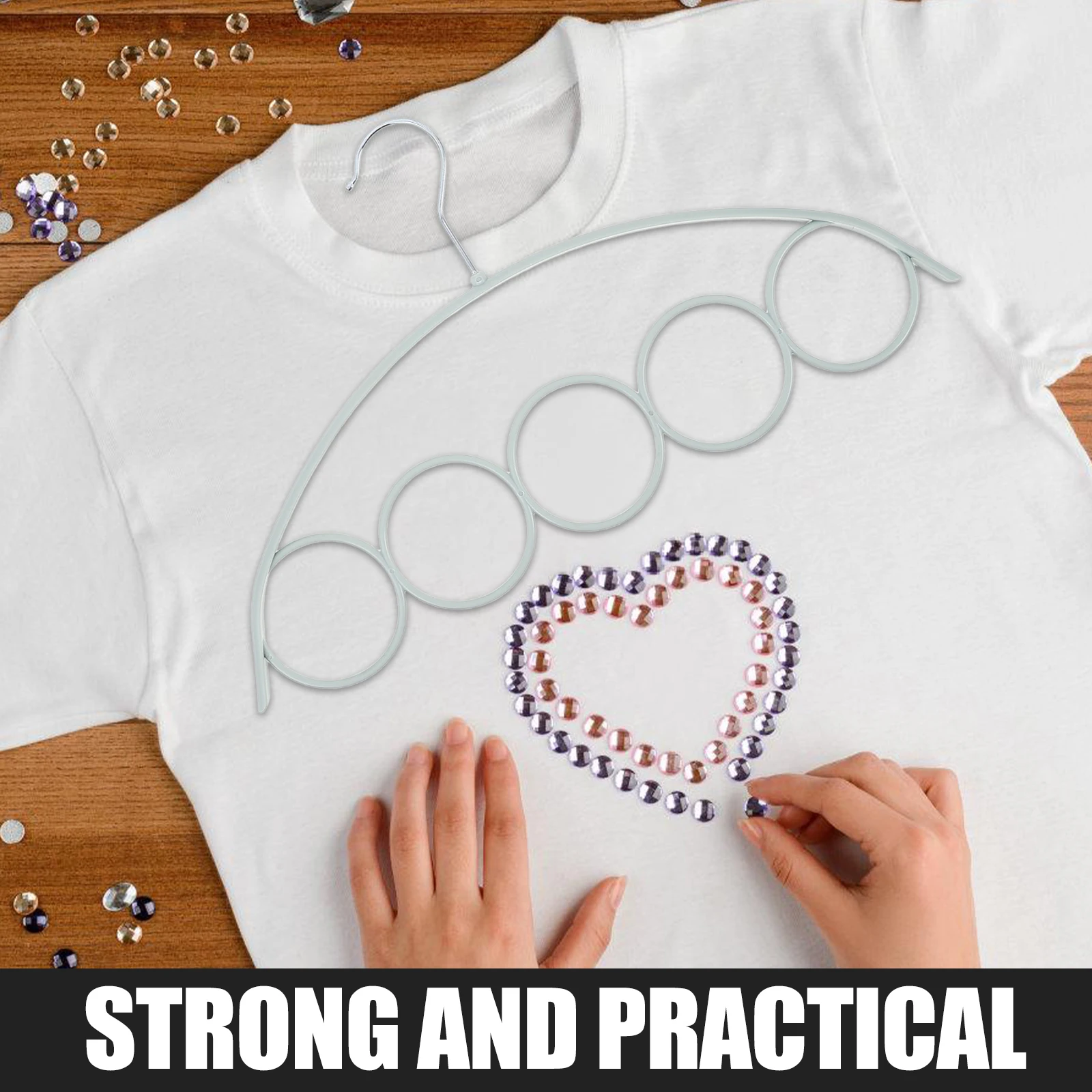 

4pcs Non-Slip Tie 5 Rings Space-Saving Closet Organizer Plastic Multifunction Hanger Multifunction Hanger Blue