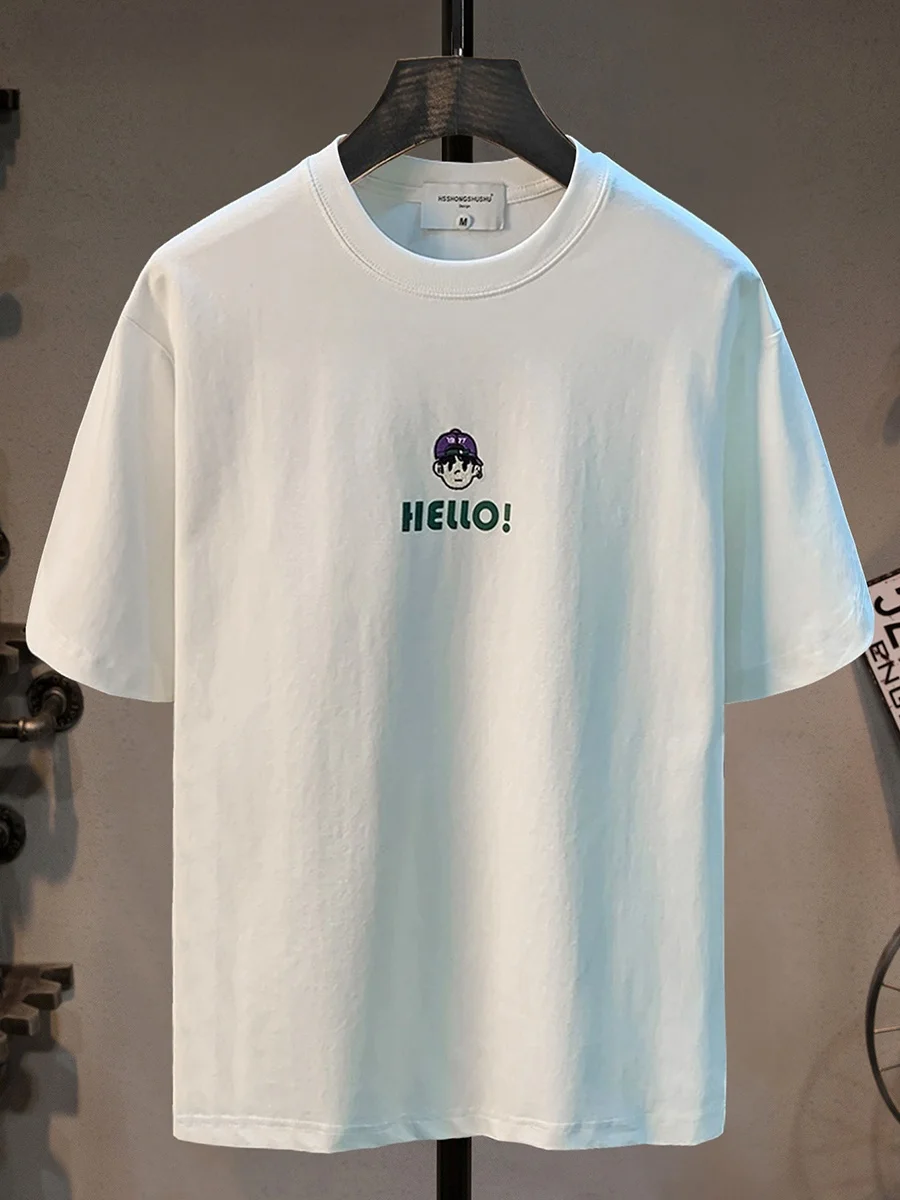 

Cool Trendy Men's T-irt 2025 New Stand Fit Printed ort Sve round Ne Breathable Comfortable Cotton Polyester Blend...