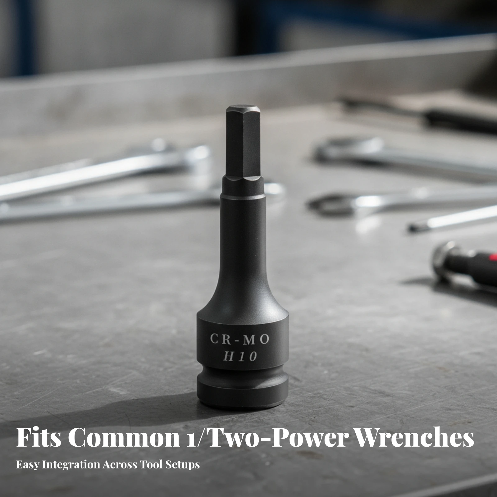 1/2-Inch Hex Shank Socket Square to Hex Adapter Matte Finish Power Tool Accessory Square Drive Impact Socket Long-Lasting view 4