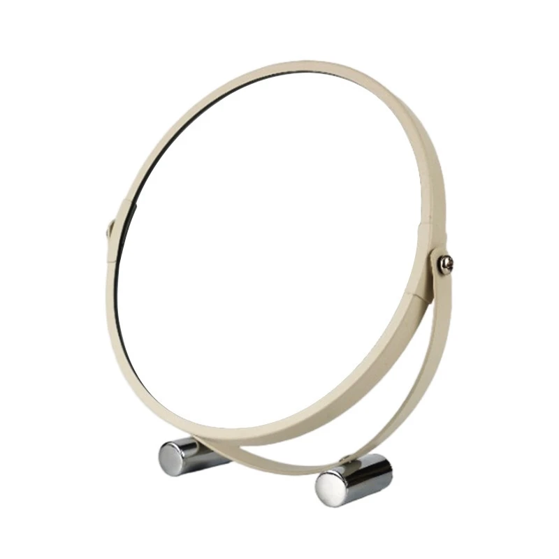 

Металлическое двухстороннее вращающееся зеркало для макияжа HD, круглое косметическое зеркало для общежития, стол для ванной, красота для женщин, подростков, праздничный подарок