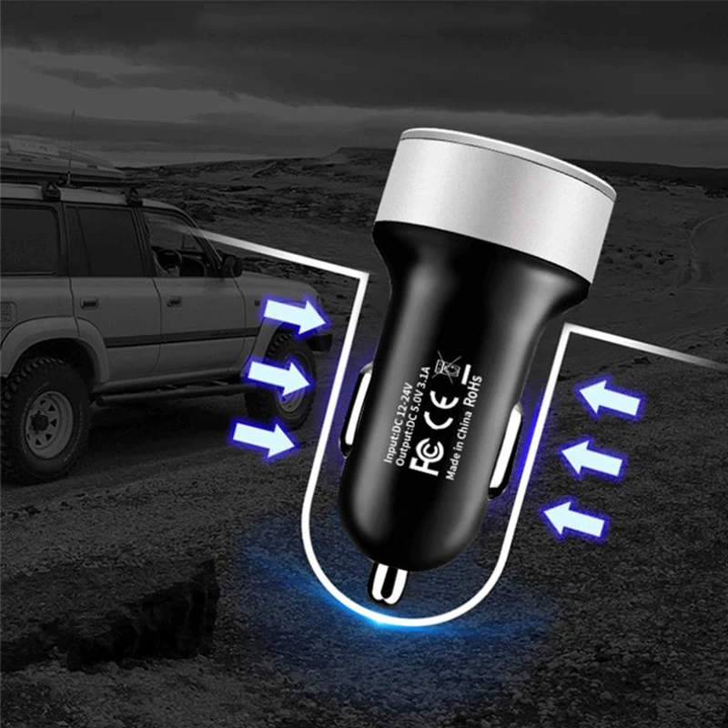 Multifunction 36W LCD Display Dual USB Car Cigarette Lighter Charger Car Charger Adapters IPhone Xiaomi Huawei Auto Accessories