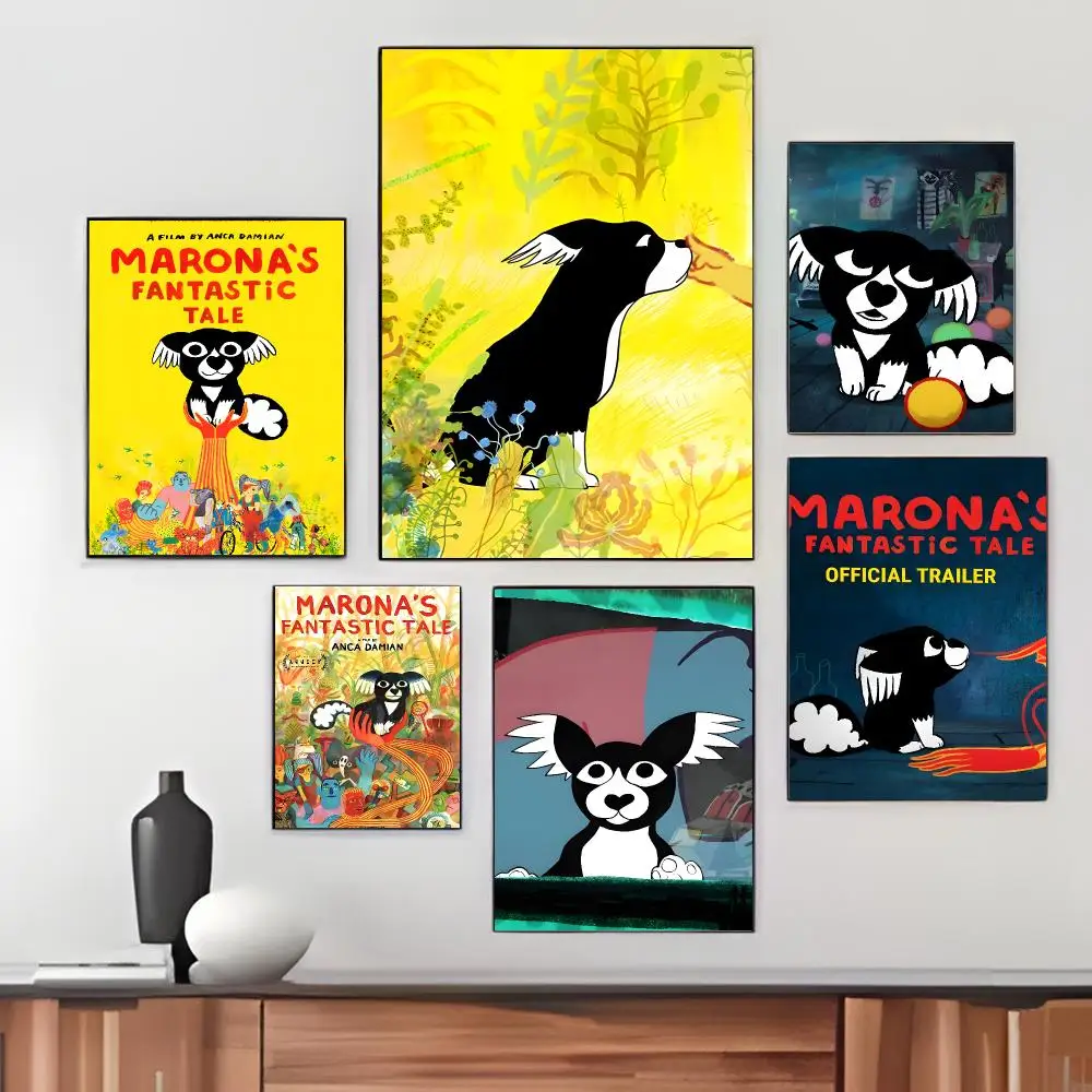 Cartoon M-Marona s Fantastic Tale Poster Pegatina artistica HD autoadhesiva impermeable para salon dormitorio
