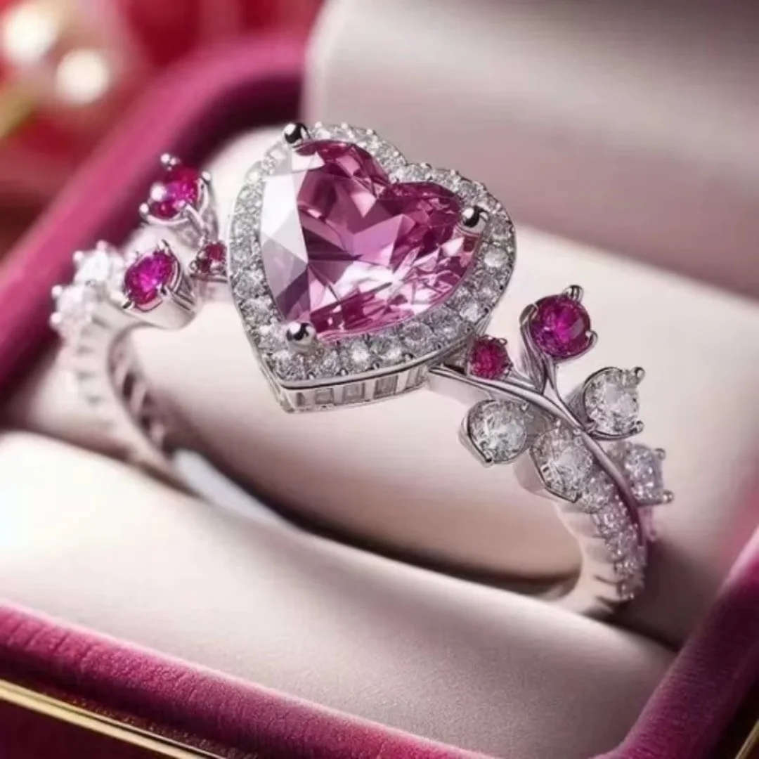 Hot-selling new couple purple diamond women's ring alloy full diamond set ring ring view 6