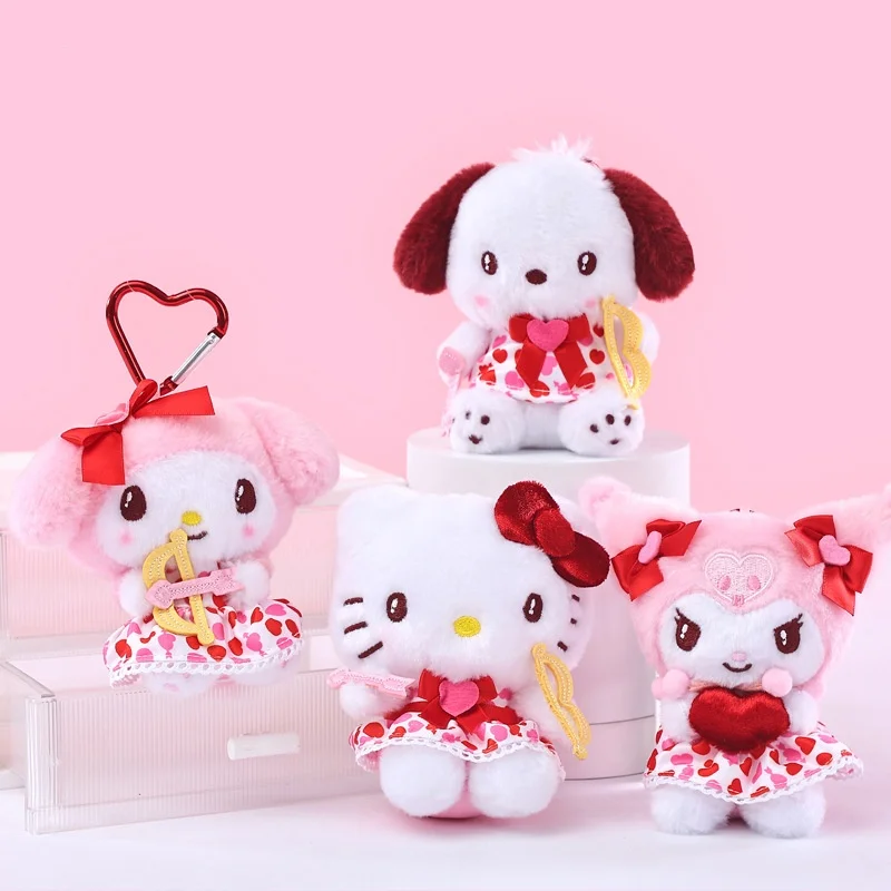 Sanrioed Kawaii Hello Kitty Kuromi Sang Trọng Đồ Chơi Búp Bê Mặt Dây Chuyền Dễ Thương Sang Trọng Móc Khóa Túi Mặt Dây Chuyền Giáng Sinh Gifts12CM