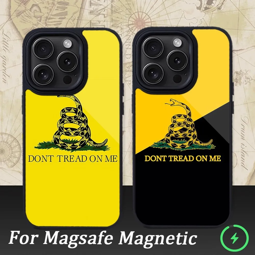 

Gadsden Flag Phone Case For iPhone 15 14 13 12 11 Pro Max Plus Magnetic for Macsafe Cases Cover