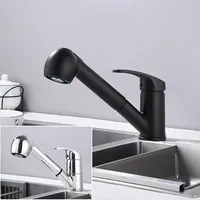  Kitchen Faucets Brass Chrome Black Pull Out Kitchen Faucet Mixer Tap Water Sink Mixer Tap Rotation  Mixer Tap