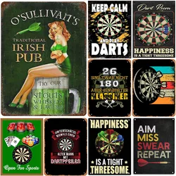 Darts Metal Tin Signs Keep Calm 180 Wall Posters Plaque Vintage Iron Painting Decoration for Man Cave Cafe Game Room Club Bar
