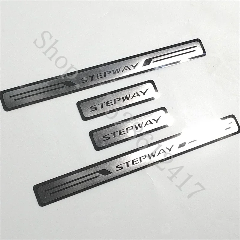 For Dacia Sandero 2 Stepway 2013-2024 stainless Stickers protector Door Sill Scuff Plate Threshold Welcome Pedal Car Accessories