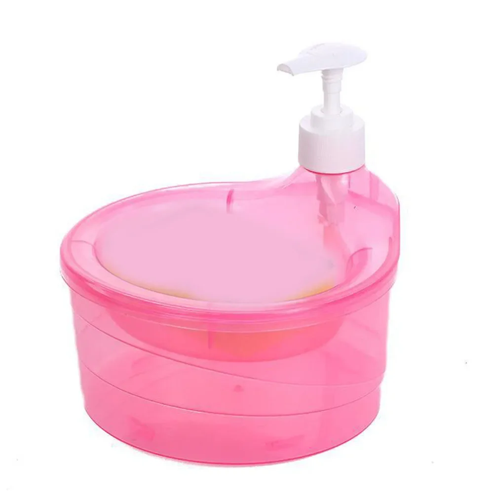 

Kitchen Dishwasher Automatic Soap Dispenser And Sponge Holder 2 In 1 For Dish Brush Use With 1000ml Capacity PE Construction