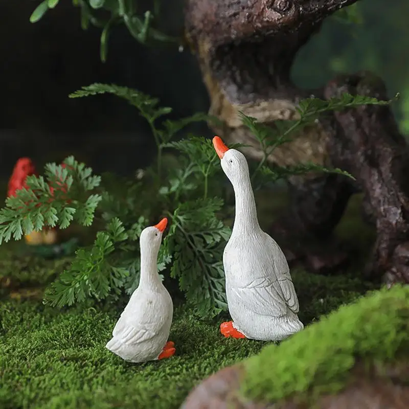 Duck Statues Landscape Ornament Farm Animal Simulation Model Statue Toy Chicken Duck Goose Figurine Sculpture Indoor Home Decor