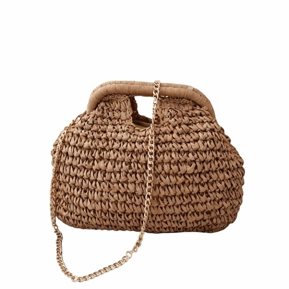 Fashion Summer Straw Weaving Shoulder Bag Leisure Casual Crossbody Bag Beach Boho Woven Clutch Bags for Ladies/Girls