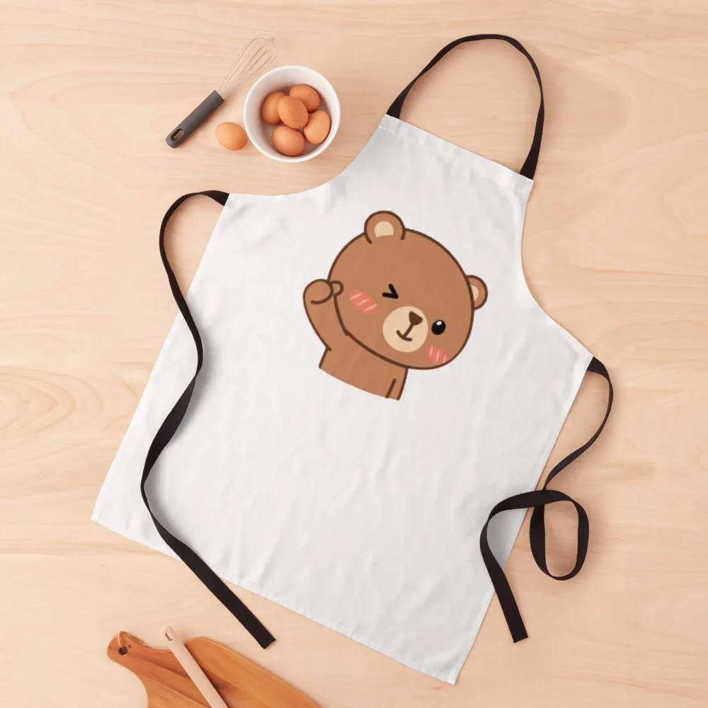 Wink and Wave Mocha Teddy Bear Apron Cooking Clothes painters For Men Apron