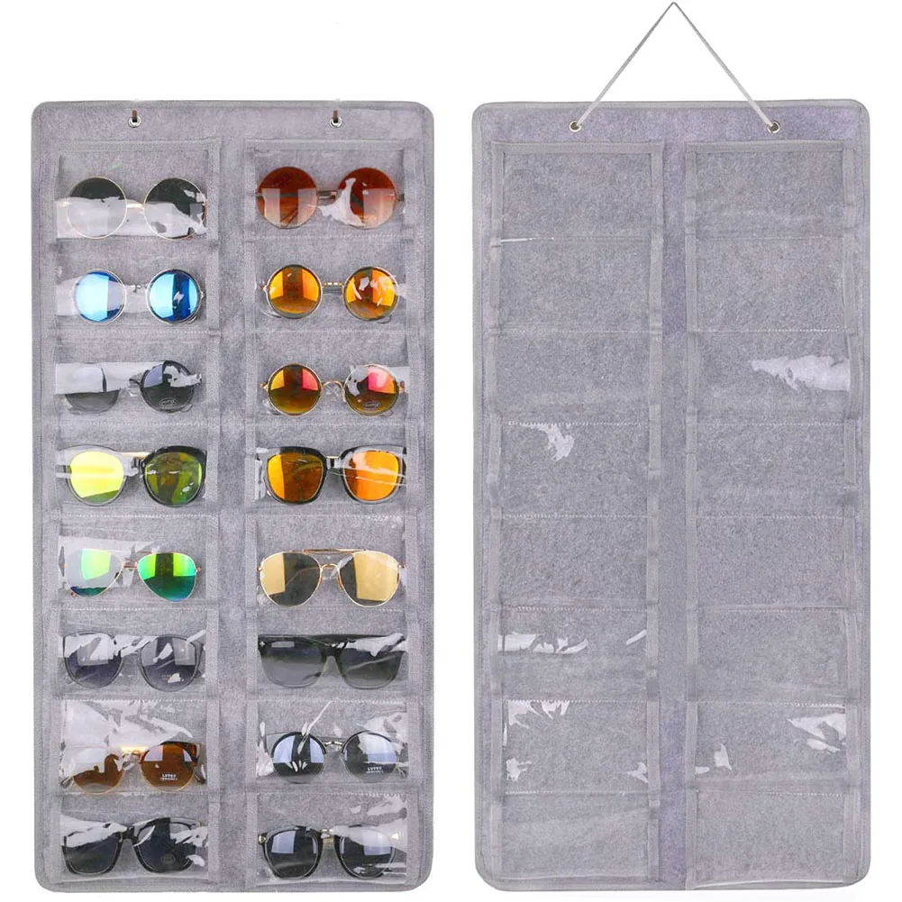 Eyewear Storage Space-saving Design Hanging Sunglasses Organizer Sustainable PVC Felt Versatile Storage Solution