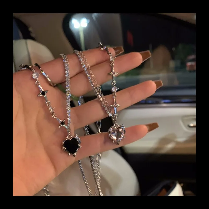 سبايس جيرلز ستاندرد! شخصية متعددة الاستخدامات! قلادة سوداء مزاجه الإجتماعي الترقوة سلسلة المرأة عالية الشعور