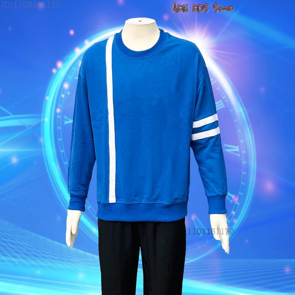 Anime Link Click Hikaru Yujin Lucas Lu Guang Cosplay Blue Pullover Costume Wig Halloween Expo Con Cosplay Outfit Suit Bridon New