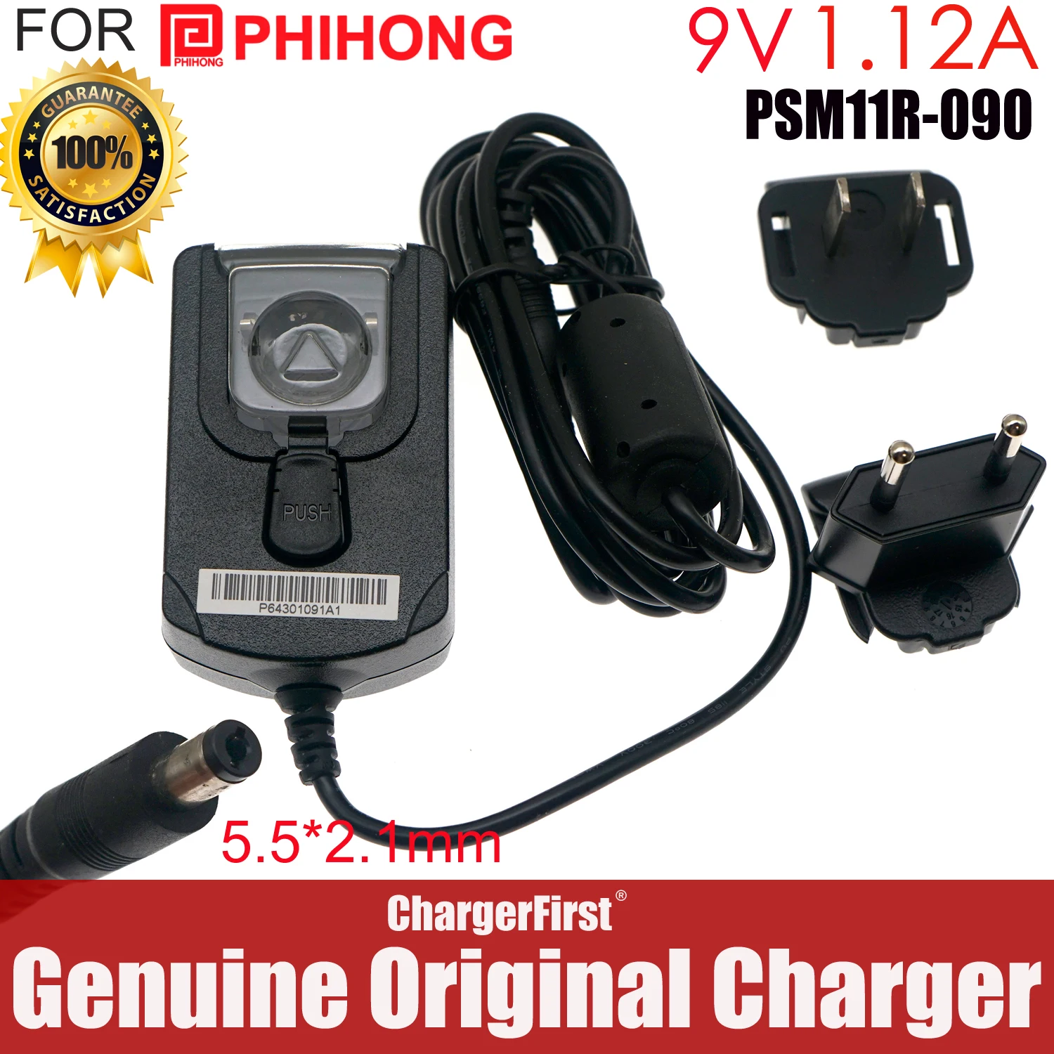 Genuine PHIHONG Switching Power Supply PSM11R-090  9V 1.12A AC DC Adapter Charger For METTLER Scales