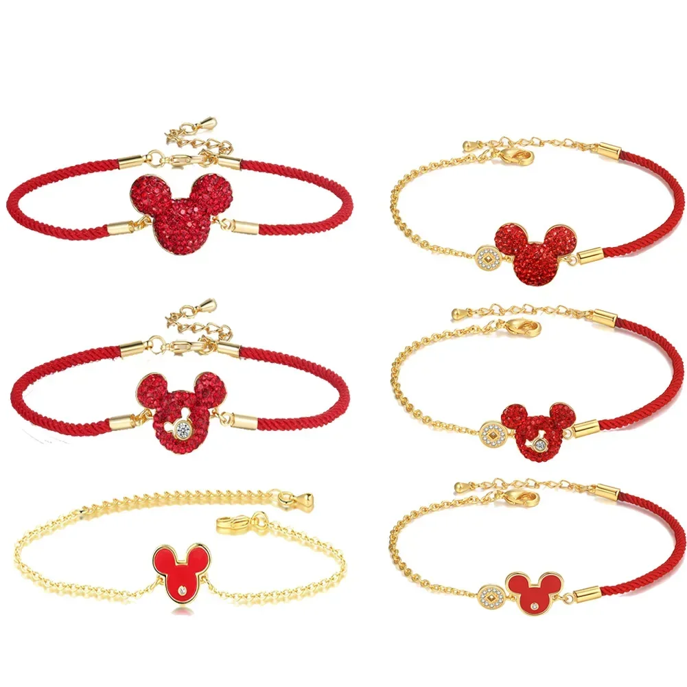 Disney Mickey Mouse Bracelet Women's Cartoon Mickey for Women adjustable Fashion Party Wedding Accessories Jewelry Gifts