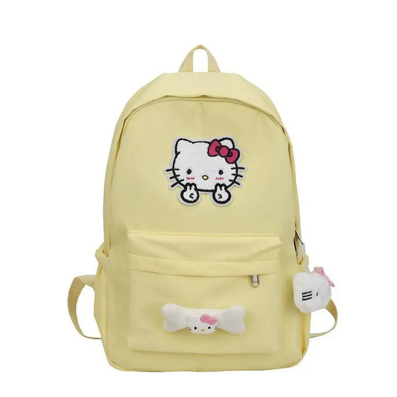 New Hello Kitty Backpack Sweet and Cute Bow Cute Cartoon School Bag Large Capacity Fashionable High-Looking Backpack for Women