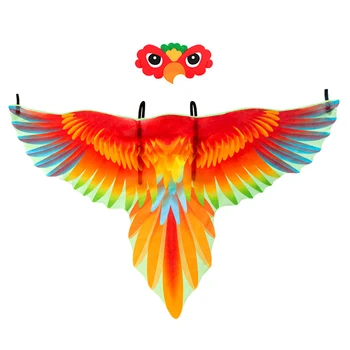 Bird-Costume-Parrot-Wings For Kids With Bird Headbands Boys Girls Eagle Dress-up Cape Halloween Party Favors Gifts