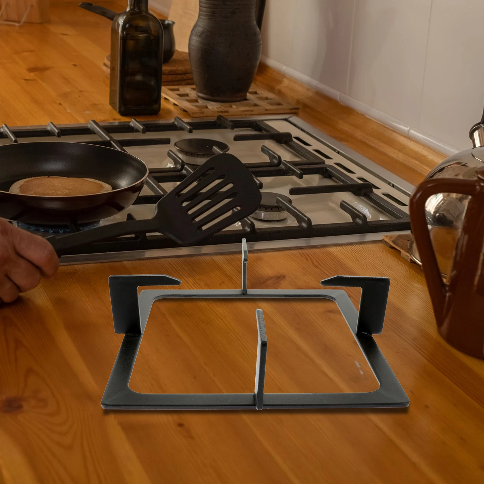 

Heavy Duty Cast Iron Stove Rack Square Design Anti-Slip Gas Stove Support for Efficient Cooking Kitchen Gas Holder