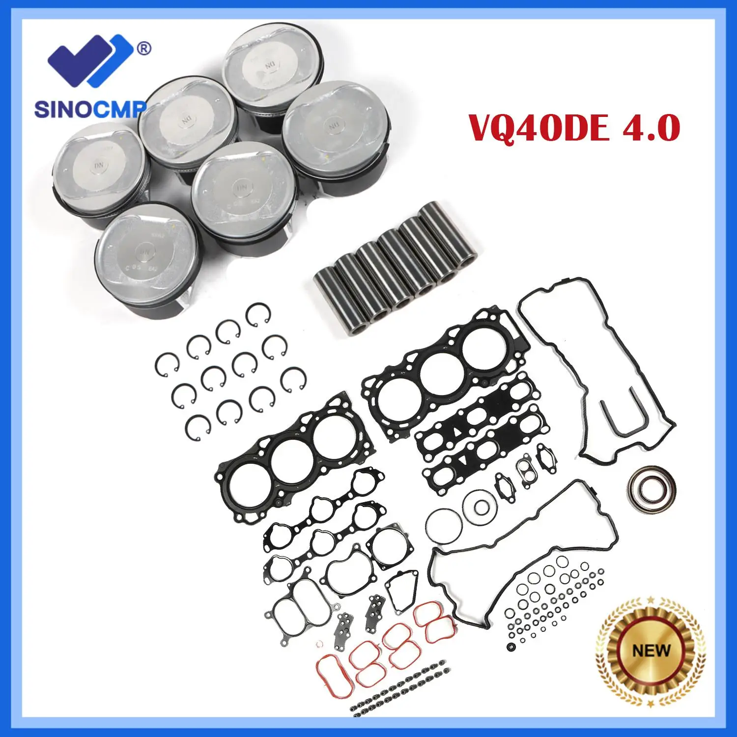 

1 комплект поршневых колец двигателя VQ40DE и комплект уплотнений для капитального ремонта для Nissan Frontier Pathfinder Xterra 4.0 2005-2010 гг. 12010-EA20B