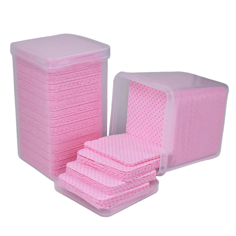 200PCS/Box Disposable Remover Cotton Pad Wipes Nail Polish Eyelashes Glue Cleaner Lint-Free Paper Pad Cleaning Manicure Supplies