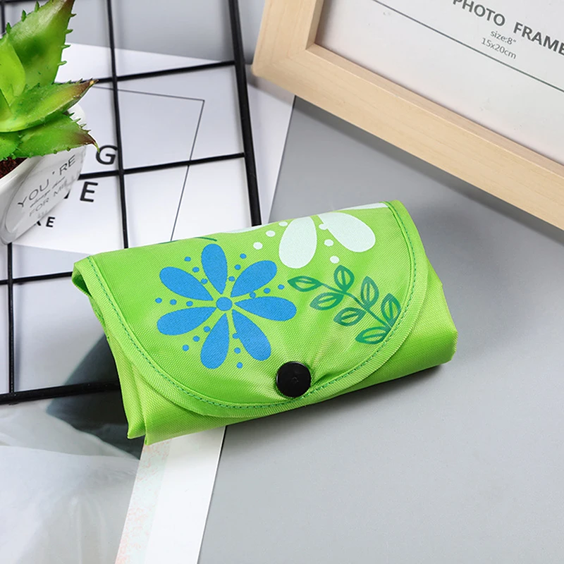 Small Flowers Buckle Handbags Shopping Carrier Classic Oxford Cloth Folding Shopping Bags Recycle Bag