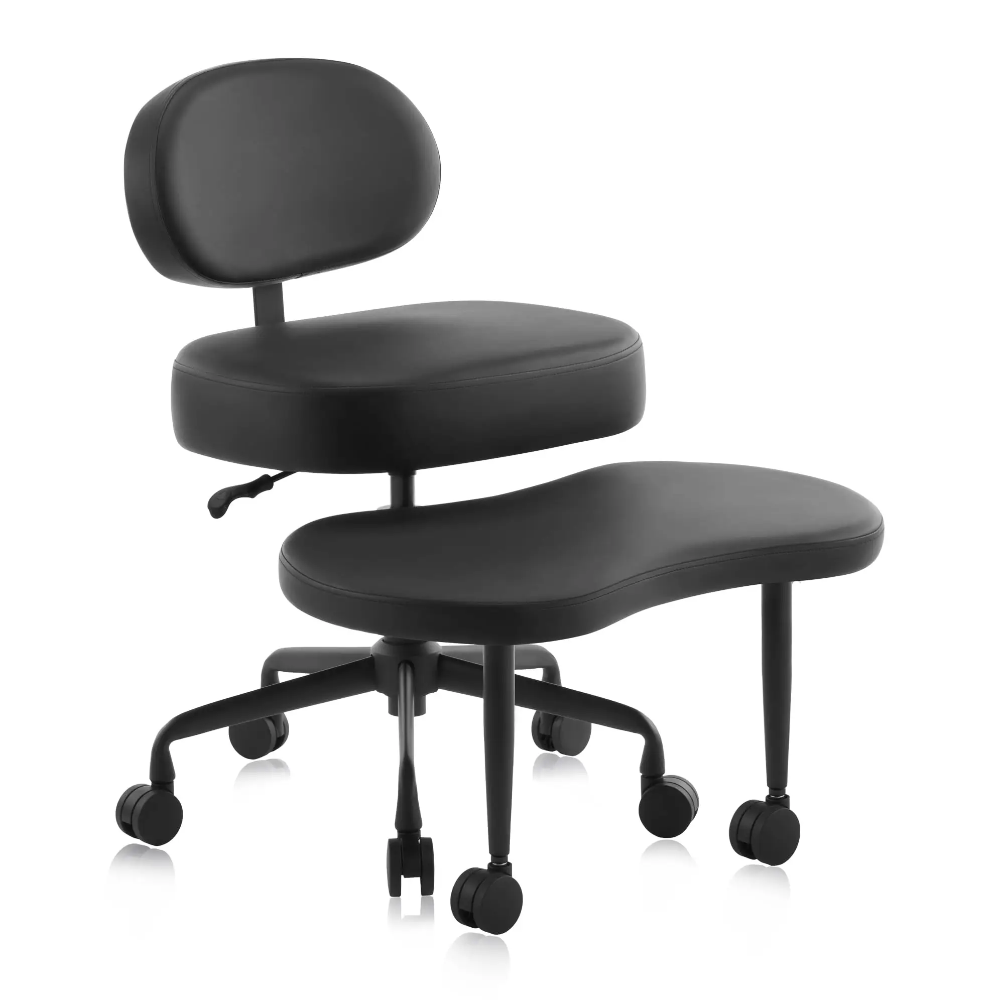 Ergonomic Cross-Legged Meditation Office Chair – Wide Criss Cross Kneeling Chair with Wheels, Adjustable Lumbar