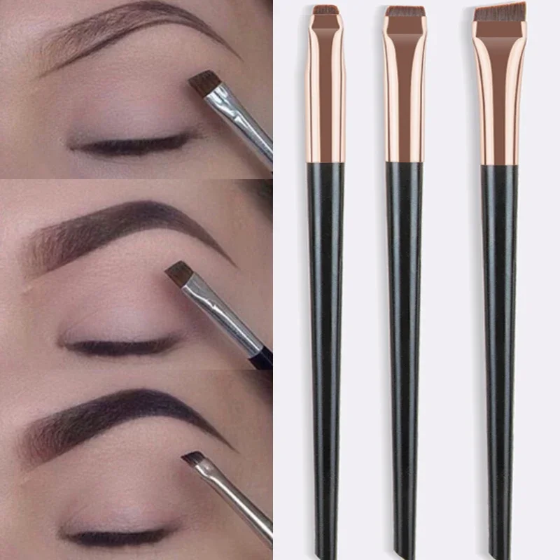 Blade Eyebrow Eyeliner Brush Bevel Flat Fine Brow Contour Make Up Brushes Eyelids Lying Silkworm Brush Professional Makeup Tools