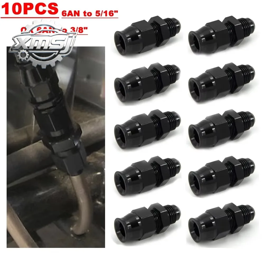 

10 piezas rectas AN6 macho a 5/16 "AN6 macho a 3/8" adaptador ajuste manguera tubo tubo línea dura combustible aluminio ano