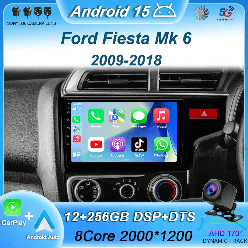 

Android 15 Car Radio Carplay Auto GPS For Honda Jazz 3 2015 - 2020 Fit 3 GP GK 2013-2020 QLED Multimedia Video Player Navigation