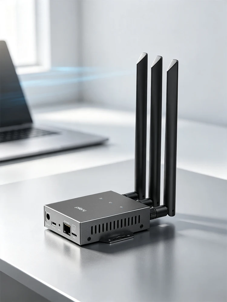Plery 4G LTE Router WiFi 6 SIM-Karten-Modem 300Mbps Unterstützt 32 Geräteverbindungen Mobiler WLAN-Router Typ-C-Schnittstelle für Europa SIM Industrieller VPN-Router 3 Antennen