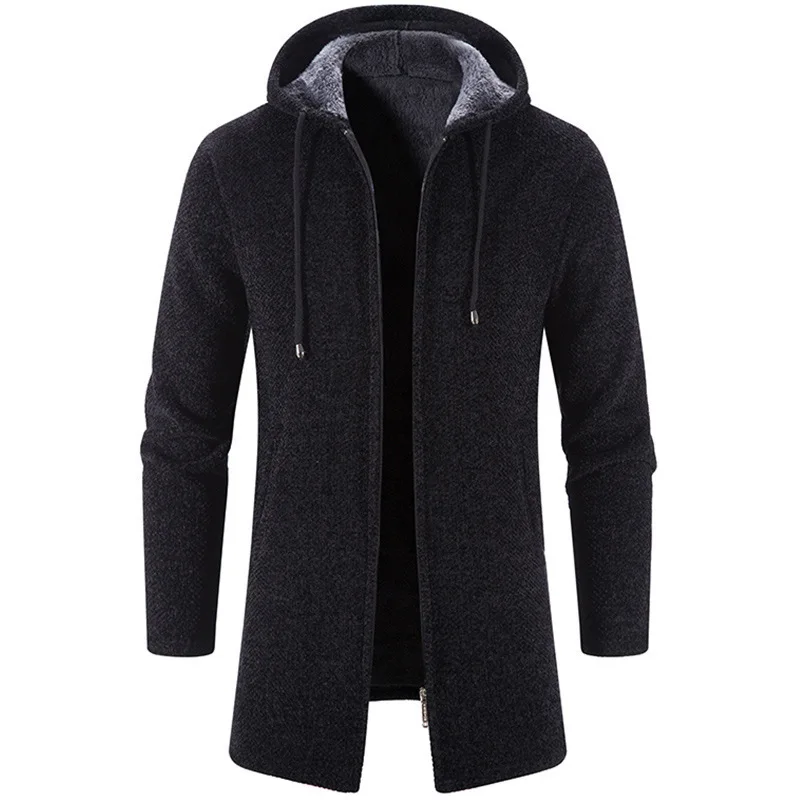 Men's Sweaters Coat Autumn Winter New Hot Warm Zipper Medium Long Cardigan Sweaters Man Casual Knitwear Sweatercoat Mens Clothes