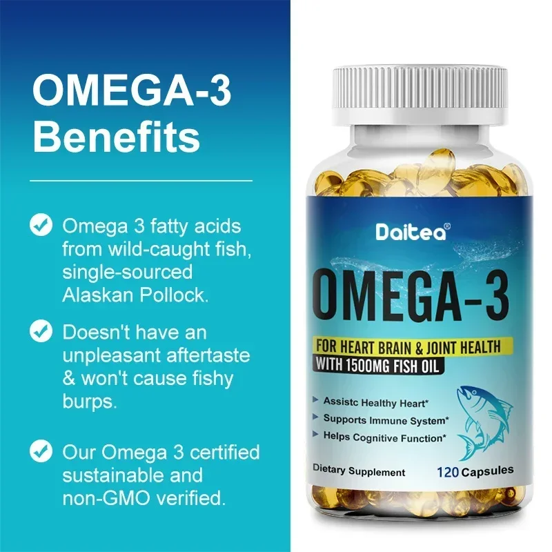 Daitea Fish Oil |OMEGA-3| Anti-aging Capsules , Supports Brain & Heart Health