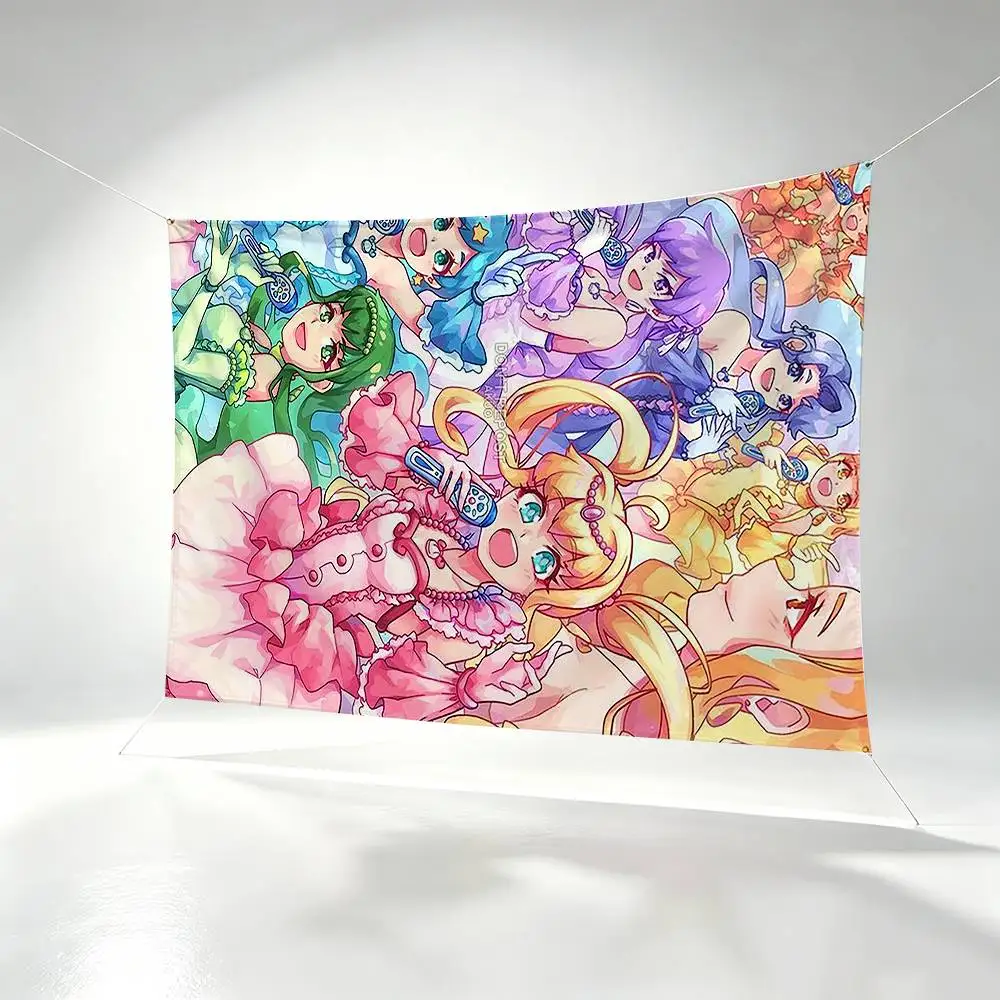 Mermaid M-Melody Pichi Pichi Pitch Flags Wall Hanging Background Art Banner for Bedroom Home Outdoor Decor