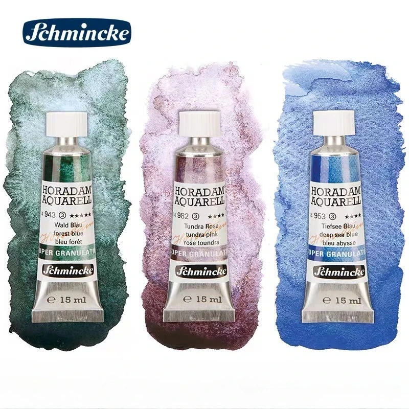 Original Schmincke Master Artist Grade Sediment Watercolor Paint 15ml Tube Granulating Pigment for Artist Painting Art Supplies