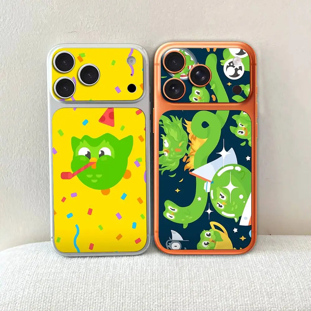 D-Duolingo Protective Back Decal Skin Wrap Sticker For IPhone 17 Pro 17 Pro Max