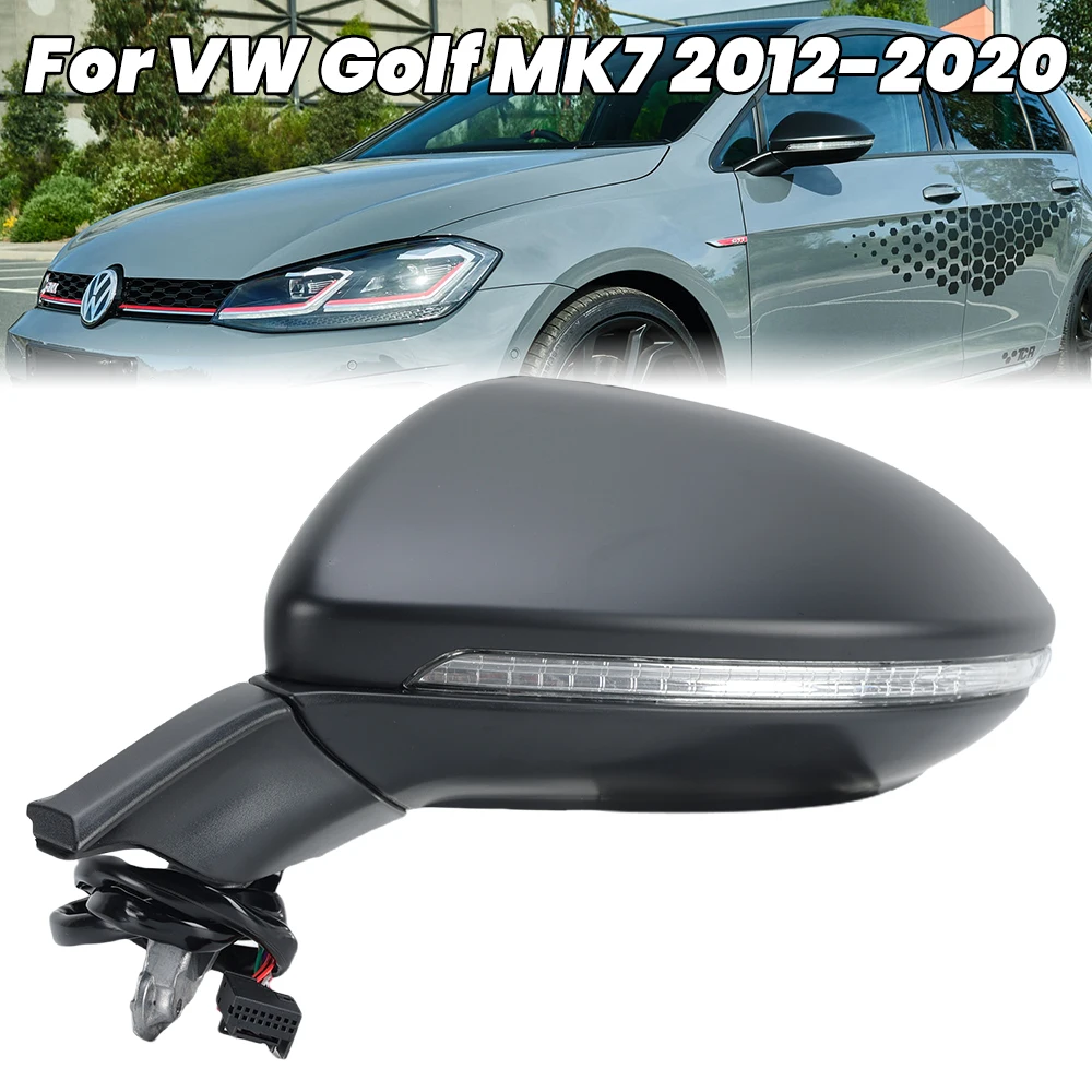 9 Pin Side Door Mirror Assembly For VW Golf MK7 2012-2020 EU Version With Power Folding Electric Heating Turn Signal Accessories