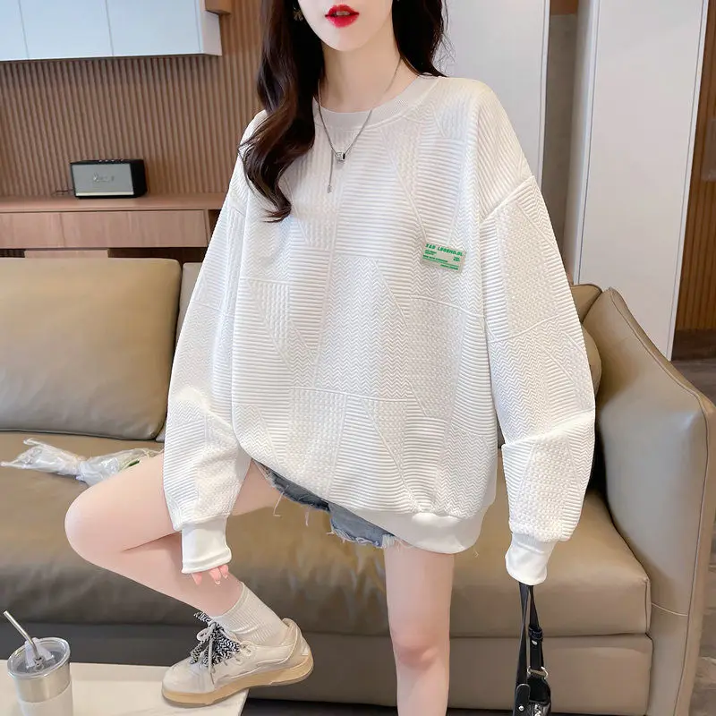 

Women's Clothing Casual Korean Fashion Loose Youth Lively Bright Easy Close to the People Wild Popularity Long Sleeve Pullover