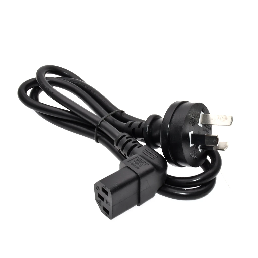 Australia AS3112 Mains Plug To IEC C13 90 Degree Angled 3pin Laptop Power Lead Cable PC Monitor Type I Adapter Extension Cord 