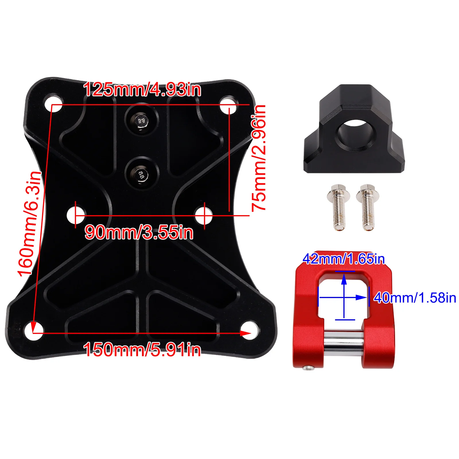 Artudatech Rear Radius Rod Tow Hook Pull Plate W/ 3/4
