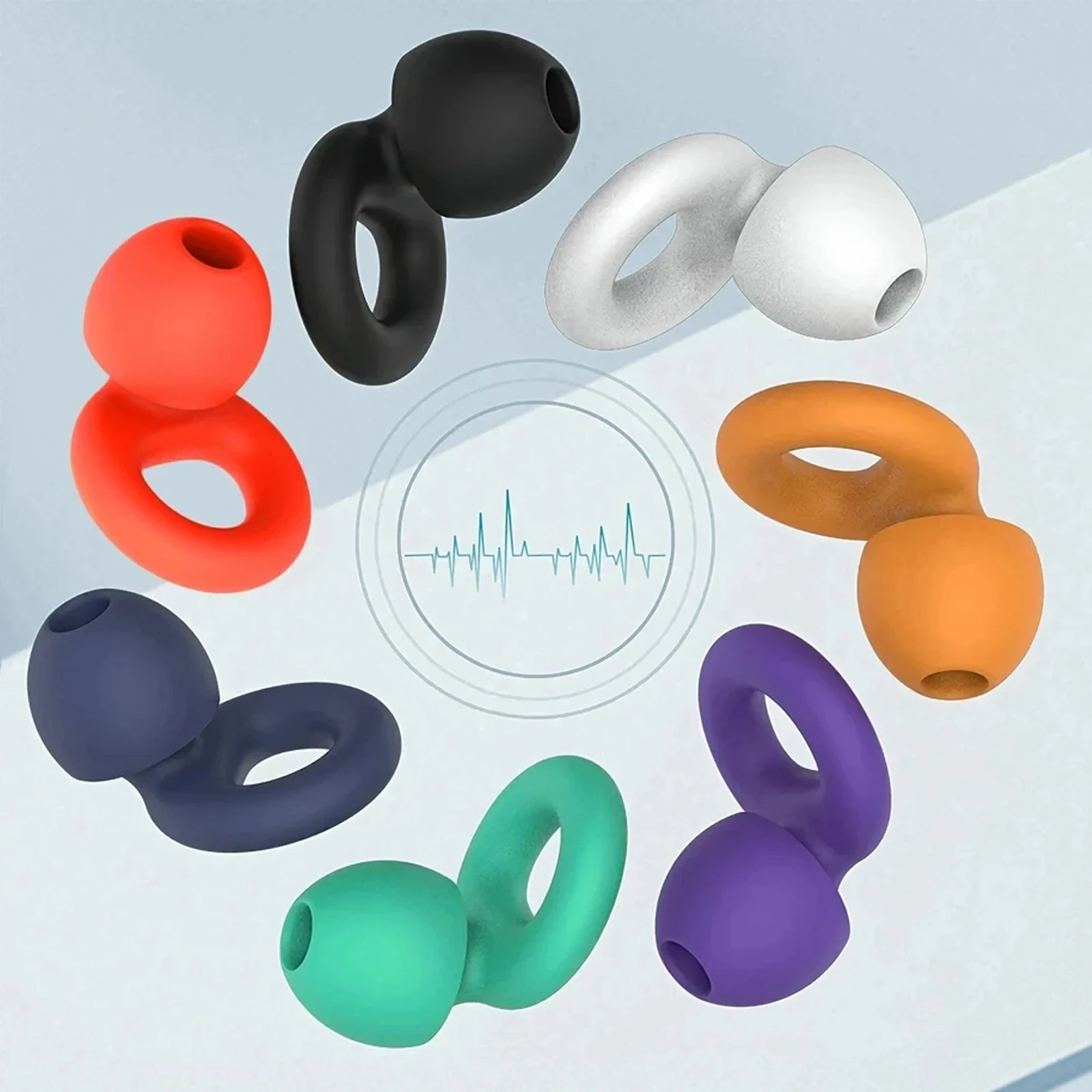 Soft Silicone Ear Plugs for Noise Reduction, Reusable Earplugs for Sleeping, Working, Swimming,3pair Ear Tips in S/M/L