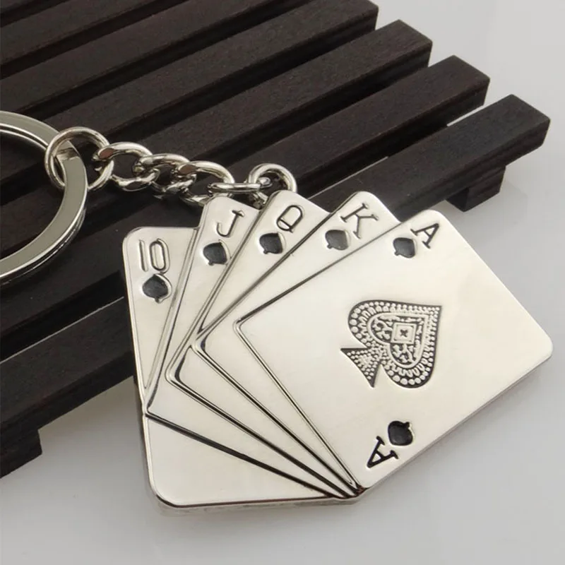 New Creative Men Motorcycle Playing Cards Keychain Accessories Outdoor Cycling Backpack Hang Decoration Cool Locomotive Boy Gift